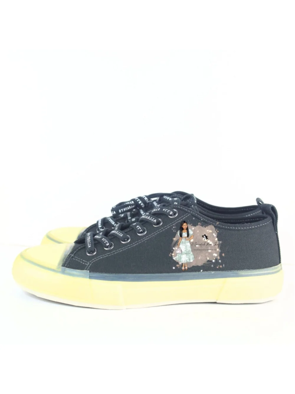 All Saints Jaxon Low Top Canvas Men Sneakers Black Size 9- 0126